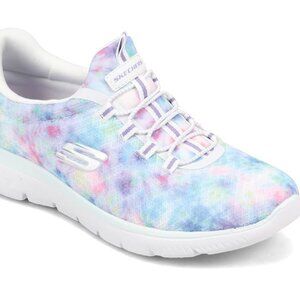 Skechers D'Lites Sneakers in White/Icicle